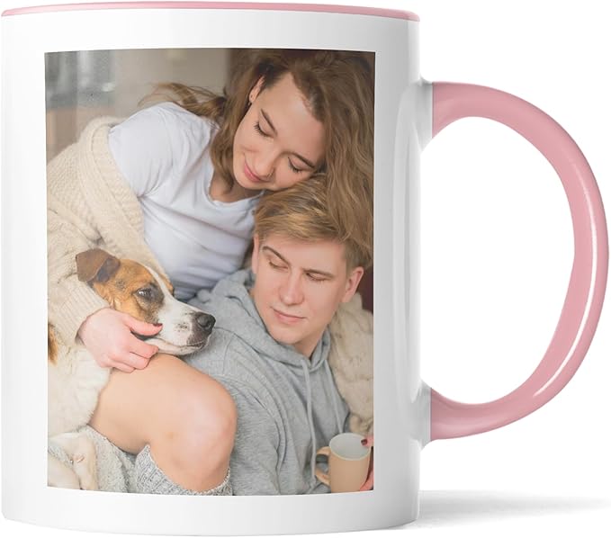 Custom Mug Upload Your Picture Personalized Coffee Mug with Photo Text Name Customized Cup Unique Ideas Gifts for Men Women Mom Dad Girlfriend Boyfriend Friend Family (Pink, 11oz)