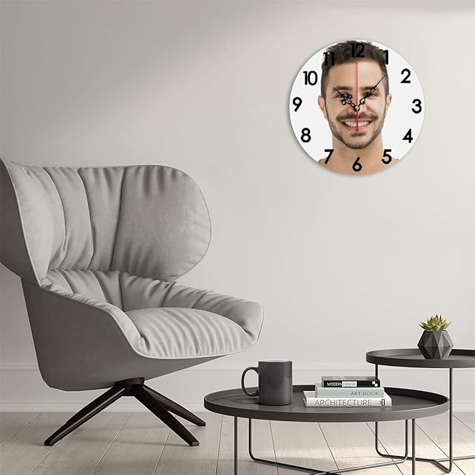 Generic Custom Clocks for Walls Personalized Clocks with Photo Text Logo Silent Non Ticking Round Decoration for Kitchen Wedding Friend Family Lover, 12x12Inch