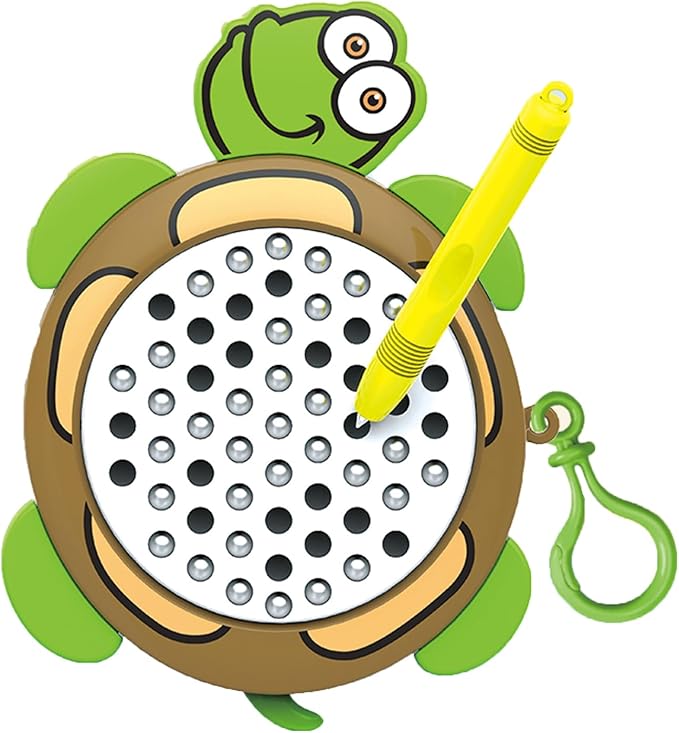 1PCSTurtle Magnetic Drawing Board for Kids & Toddlers with Beads and Magnet Stylus Pen - Magnetic Travel Toy for Airplane & Car Ride Activities for Kids