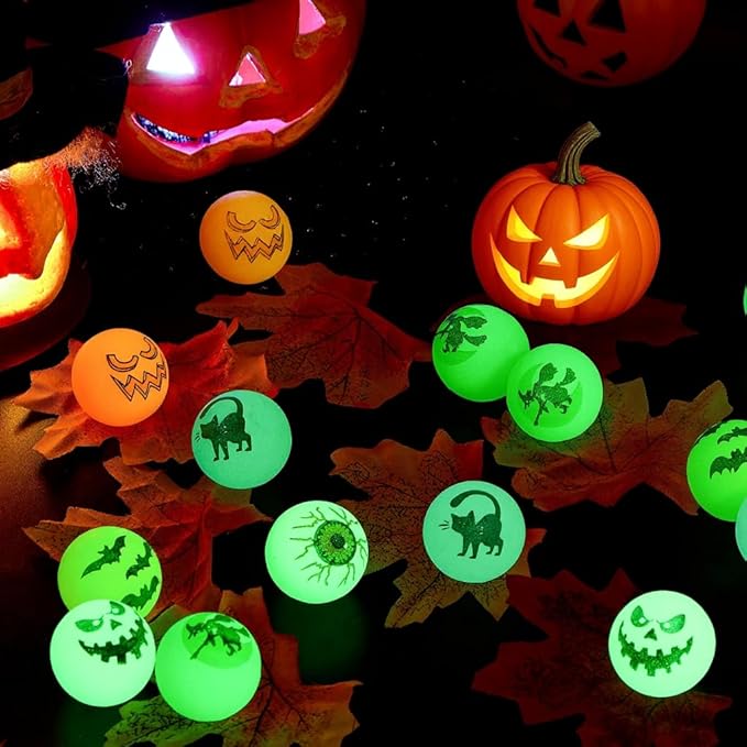 Halloween Decorations, Glow in The Dark Balls, 72 Packs , Party Favors and Goodie Bag Fillers