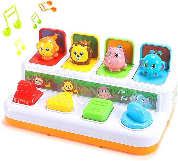 Animal Park Interactive Pop Up Music Toy,Up- Early Education Activity Center Toy, Ages 7 8 9 10 11 12 Months and up Infant Toddlers Toys.