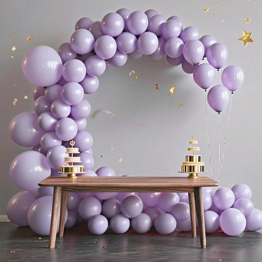 140pcs Makani Purple Round Balloons Different Sizes 18 12 10 5 Inch Latex Balloons for Arch Decoration Party Balloon Kit for Graduation Birthday Party Wedding Balloon Baby Shower Decoration