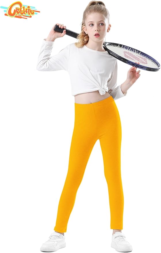 Girls Leggings Cotton Leggings for Toddler Footless Girls Pants Stretchy Baby Girl's Pants Infant Basic Leggings Size 6M -14Y