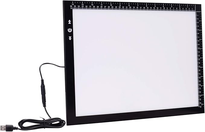 HSK B4/A3s Artist tracing Light Box Copy Table,USB Power Dimmerable 6000 Lux Lock Button Artcraft Light Pad for Tatto Drawing, Sketching, Animation,Diamond Painting