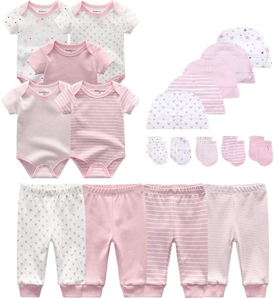 Kiddiezoom Unisex Baby Layette Essentials Giftset Clothing Set 19-Piece For Newborn Baby