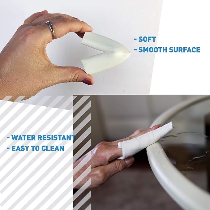 Furniture Edge 16.2ft & Corner Guards | Protective Foam Cushion | 15ft Bumper 4 Adhesive Childsafe Corners | Baby Child Proofing Foam Set and Safe for Table, Fireplace, Countertop | Brown