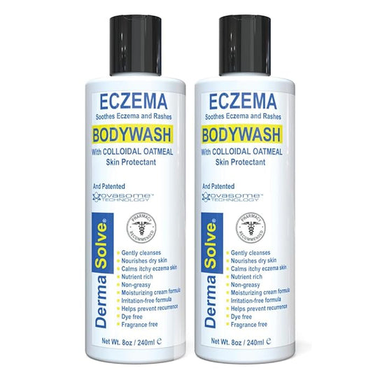 Dermasolve Eczema Relief Body Wash (2 Pack) | Protects, Moisturizes, and Repairs Skin - Kids, Babies & Adults - Steroid Free
