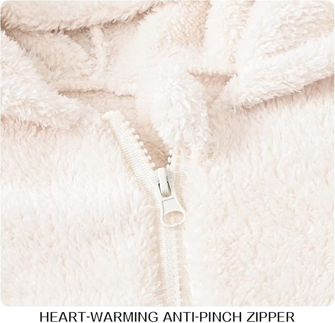 Baby Fleece Jumpsuits Infant Bear Ear Snowsuit Newborn Hooded Romper Warm Coat