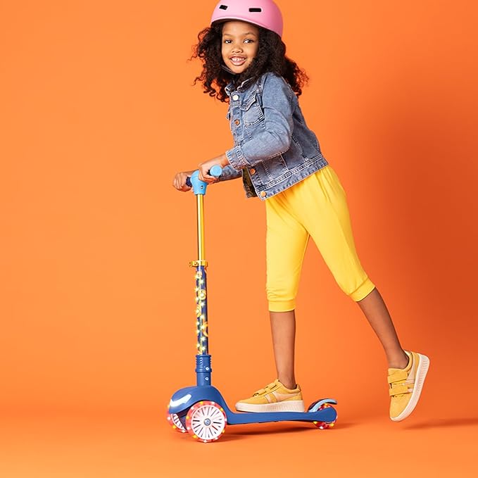 Jetson Character Kids Kick Scooter, LED Lights on Stem & Light-Up Wheels, Lightweight Frame, Height-Adjustable Handlebar, Lean-to-Steer System, Easy-Fold Mechanism