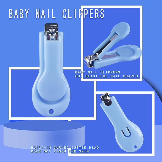 Baby Care Kits,Baby Grooming Kit,10 in 1 Newborn Essentials Must Haves,Baby Nail Clippers Baby Brush Baby Comb Earpick Nose Cleaning Tool Baby Nail File Nursing Baby Kit （Blue）