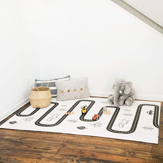 Baby Care Play Mat (Large, Nordic Trails - Tribal) 82'' x 55'' Original One-Piece Reversible Rollable Waterproof Play Mat for Infants, Babies, Toddler, and Kids