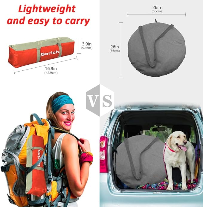 Gorich Beach Tent Sun Shelter for 3/4-5/6-7/8-10 Person with UPF 50＋ UV Protection, Lightweight & Easy Setup Beach Shade Canopy, Portable Beach Shade Tent Beach Cabana