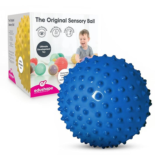 Edushape Sensory Ball for Baby - 7” Solid Primary Color Baby Ball That Helps Enhance Gross Motor Skills for Kids Aged 6 Months & Up - Pack of 1 Vibrant Colorful and Unique Textured Ball for Baby