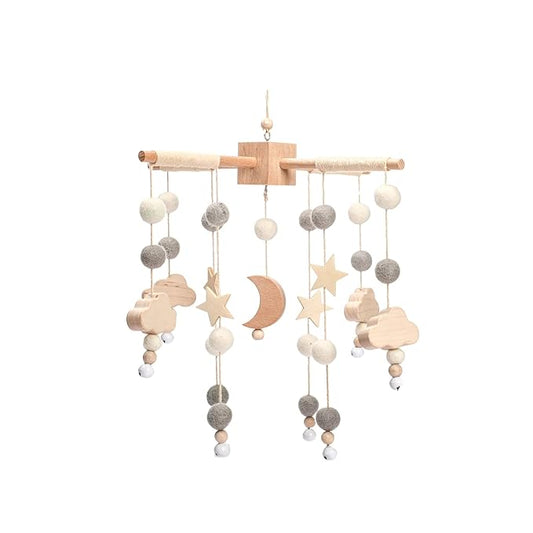 Baby Mobile for Crib | Baby Crib Nursery Mobile Star Moon for Baby Boys and Girls | Boho Nursery Decor | Baby Shower Set for Infant Bedroom Hanging Decoration