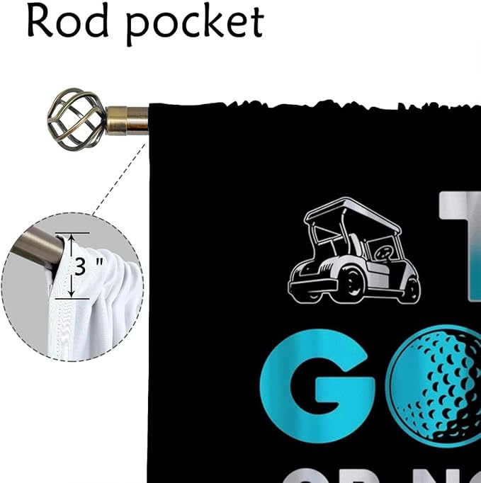 Golf Blackout Curtains for Boy Girl Room Darkening Decor,Sports Themed Golfers and Cars Bedroom Living Room Home Rod Pocket Thermal Insulated Window Curtain/Drapes Panel,84x72 Inch…