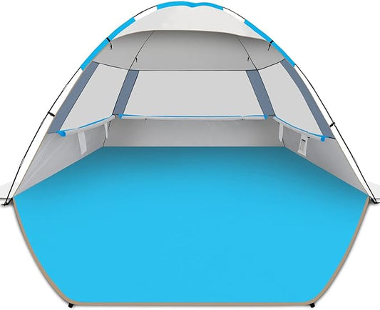 Gorich Beach Tent Sun Shelter for 3/4-5/6-7/8-10 Person with UPF 50＋ UV Protection, Lightweight & Easy Setup Beach Shade Canopy, Portable Beach Shade Tent Beach Cabana