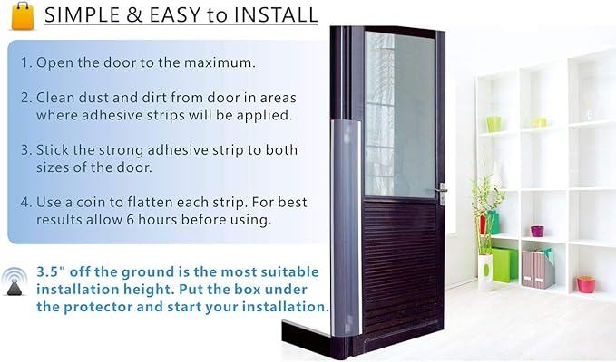 AILUOQI 2 Pack Door Jam Shield Finger Pinch Guard for Baby Proofing, Kids, Hinge Cover Pinch Guard for 90 & 180 Degree Doors Frame & Baby Gate. 47.2" H, 6.7" W