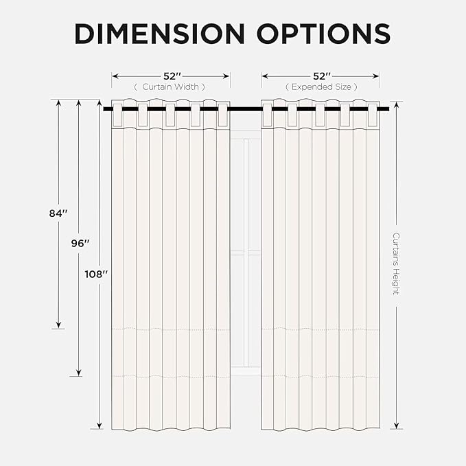 Joydeco Blackout Curtains 96 Inches Long, Thermal Insulated Black Out Curtains 2 Panels Set for Bedroom, Room Darkening Drapes for Living Room Window (W37 x L96 Inch, Dark Grey)