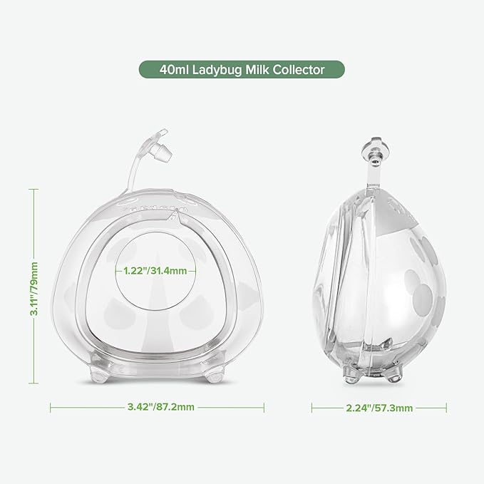 haakaa Ladybug Milk Collectors Breastmilk Catcher Wearable Nursing Cups for Breastfeeding Moms to Collect Leaky Breast Milk, Protect Sore Nipples, Made of Soft Food Grade Silicone(1.4oz/40ml,2PCS)