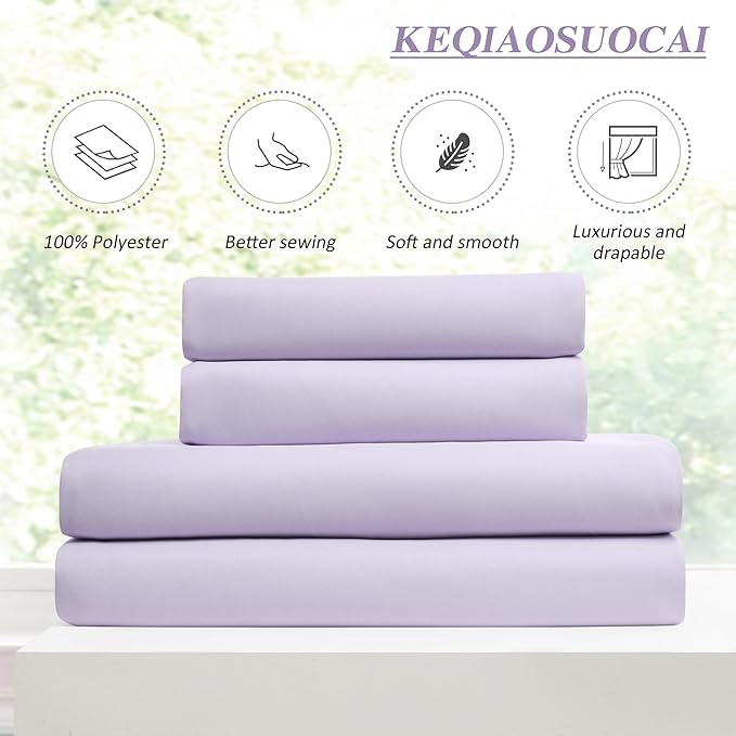 KEQIAOSUOCAI Pinch Pleated Curtains 108 Inches Long, Energy Saving Window Treatment Privacy Drapery for Living Room, Vertical Track System Elegant Hook Panels(Lavender, 2 Pieces, W40 x L108)