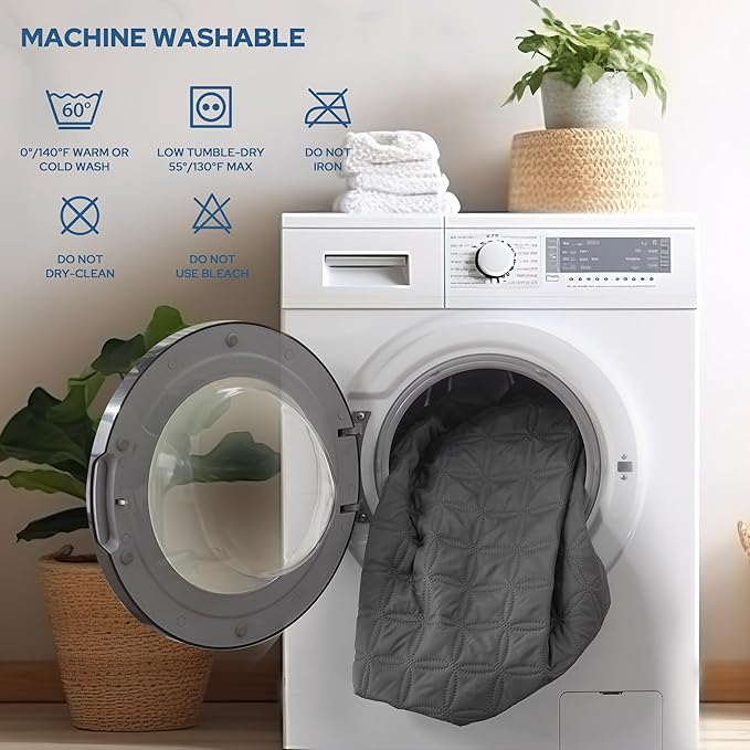 2 Pack Waterproof Mattress Protector, King Size Mattress Pad with Deep Pocket 6"-18" Depth, Soft Breathable Dirt-Proof Single Bed Mattress Cover for Bedroom, Dorm Room (Gray)