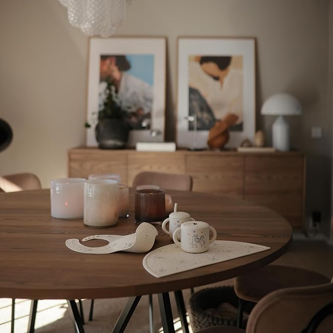 mushie x Bluey Silicone Baby Bib | Adjustable Fit Waterproof Bibs (Bluey Ivory)