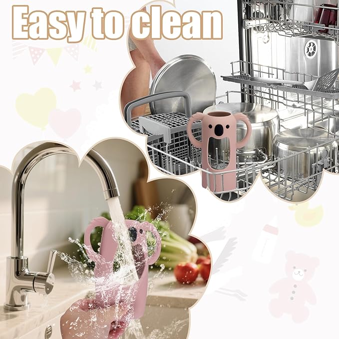 Mity rain 3 Pack Silicone Sleeves for Dr. Brown's Glass Bottles 8 OZ - Anti Breakage Baby Bottle Holder, Compatible with Dr. Brown's Glass Bottles for Babies with Handle