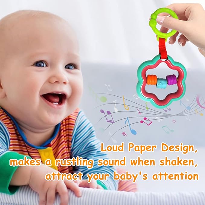 Baby Toys, Cartoon Animal Hanging Rattle Toys, Handbells Baby Rattles, Baby Bed Crib Car Seat Travel Stroller Toys for Infant, Best Birthday Gift for Newborn, 4 Pack