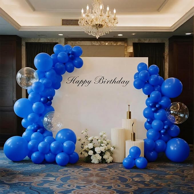 140pcs Dark Blue Round Balloons Different Sizes 18 12 10 5 Inch Latex Balloons for Arch Decoration Party Balloon Kit for Graduation Birthday Party Wedding Balloon Baby Shower Decoration