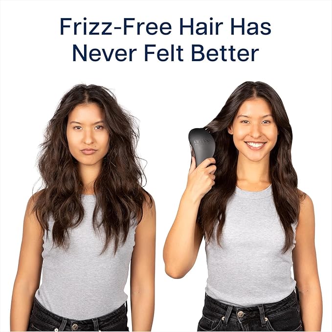 Crave Naturals Biggie Glide Thru Hair Brush - Detangler Brush for Curly, Straight, Wet or Dry Hair - Gentle Detangling Brushes for Adults, Kids, Toddlers - Hair Accessories for Women, 8.4x3.4 - Black