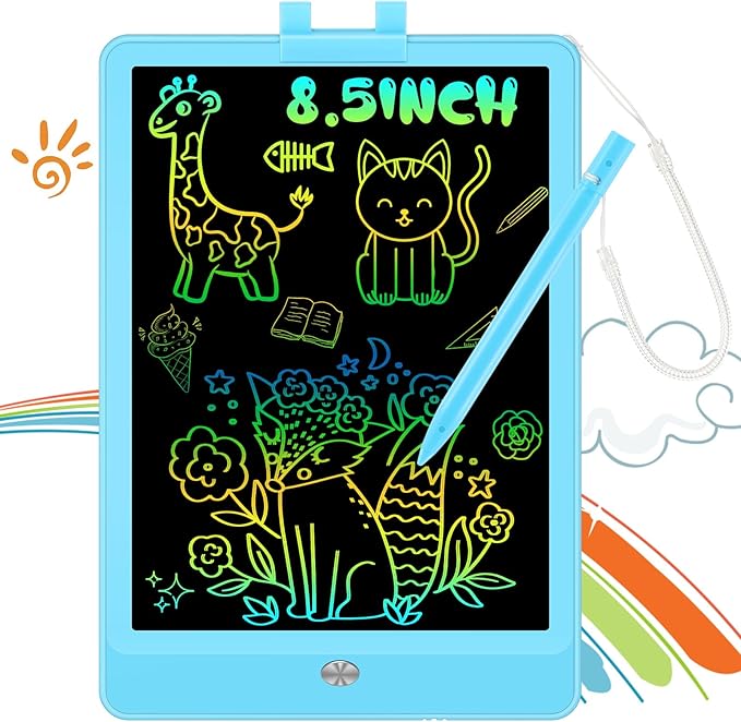 Decute Kids Toys LCD Writing Tablet with Stylus, 8.5 Inch Erasable Toddlers Doodle Board, Reusable Drawing Pad for Kids, Educational Christmas Birthday Gift for 3 4 5 6 7 8 Girls Boys Toddler Blue