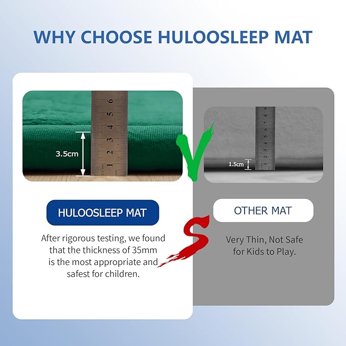 Baby Play Mat for Floor,1.3" Thick Memory foam Tummy Time Mat for Toddlers,Infants,kids,Water-Repellent Soft Nursery Rug ,79"×118" Extra Large Non Slip for Crawling&Yoga,Tatami Style for Living Room(Dark Green)