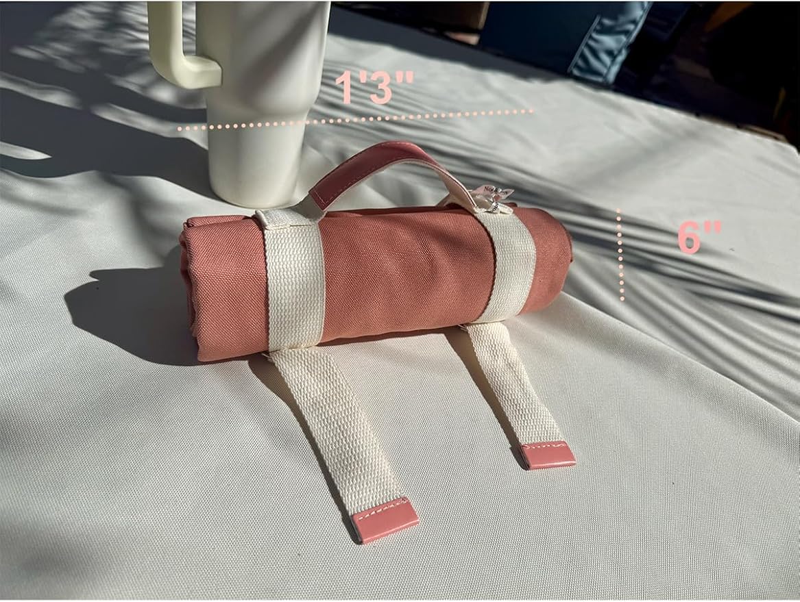 4’9” x 6’3” White Lightweight Water-Resistant Canvas Mat – Picnic, Outdoor, Beach, Park, Camping, Toy Mat