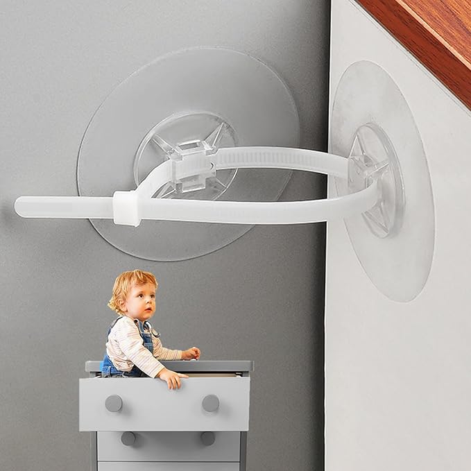 15 Pair Furniture Anchors for Baby Proofing, No Drill Upgraded Self-Adhesive Secure 168 Pound Furniture Prevent Falling Anti Tip Earthquake Straps for Child Safety