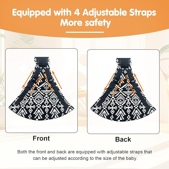 Baby Sling Carrier,Toddler Carrier,Upgraded 2025 Baby Sling with 4 Adjustable Straps(10-30lbs),Lightweight,Portable and One Size Fits All(Black)