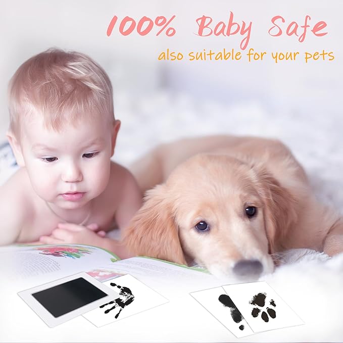 1-Pack Clean Touch Ink Pad for Baby Handprints and Footprints, Baby Footprint Kits,Inkless Hand and Footprint Kit,No Mess Ink Pad for Baby Hand and Footprints,Baby Shower Gifts for New Moms