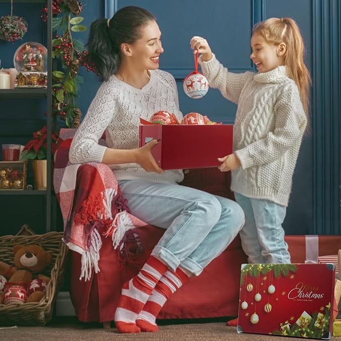 GUOZI Collapsible Storage Box, Decorative Memory Box with Lid & Metal Reinforced Corners, Cardboard File Bin with Handles, Organizer Gift Box for Keepsake Toy Photos Office Nursery Wardrobe Bookshelf