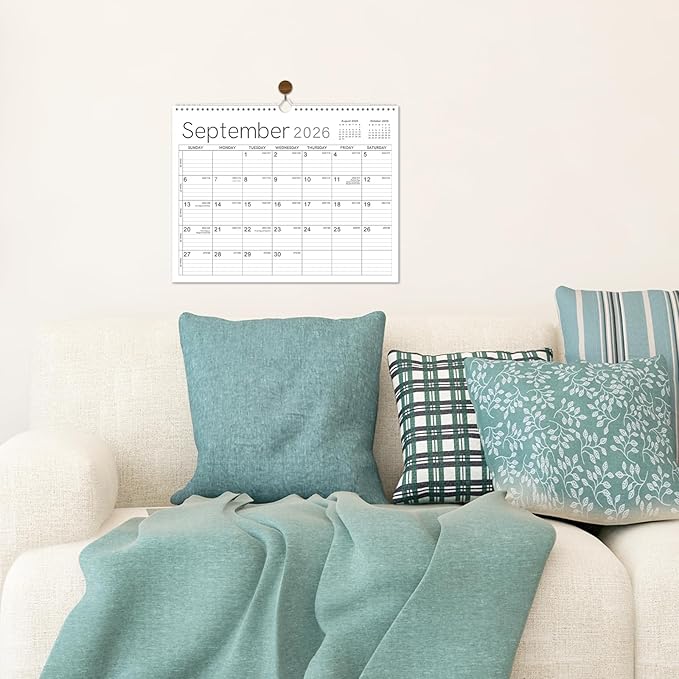 2026 Wall Calendar - 2026 Calendar from Jan. 2026 - Dec. 2026, 14.6" x 11.4", 12 Months Wall Calendar 2026, Thick Paper, Twin-Wire Binding, Simple Design