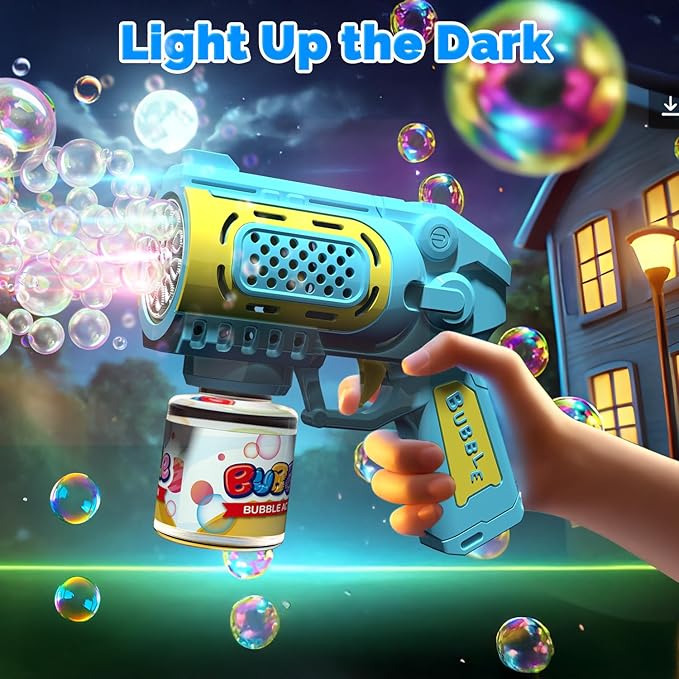 EagleStone Bubble Gun Toys for 3+ Year Old Kids Boys Girls, 2 Pack Automatic Bubble Machine with Bubble Solution, Summer Outdoor Kids Toys for Ages 3-4,4-6,5-7, Birthday Gifts for 3 4 5 6 7 8 Year Old