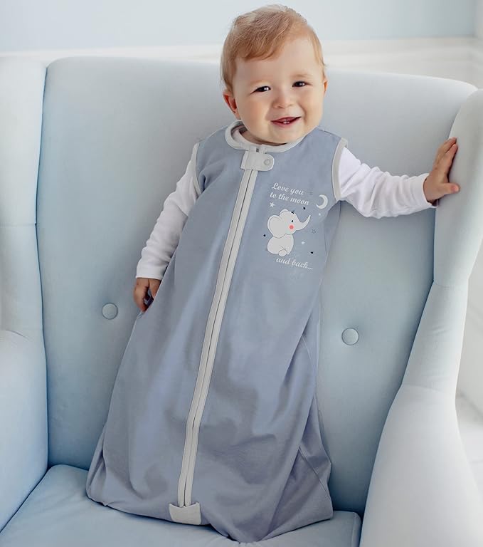 Baby Sleep Sack 1.0 TOG, Organic Cotton Baby Wearable Blanket with Two-Way Zipper, Swaddle Transition Baby Sleeping Bag, All-Season Sleep Sack for Newborn Infant Toddler Boy Girl, 18-24 Months, 1-Pack