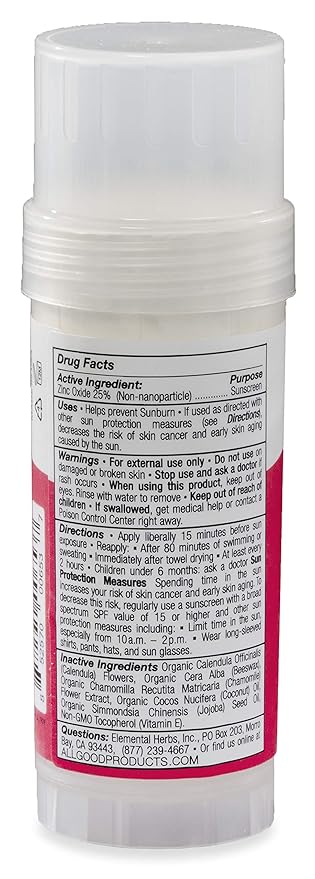 All Good Baby & Kids Mineral Sunscreen Butter Stick for Face, Nose, Ears - UVA/UVB Broad Spectrum SPF 50, Coral Reef Friendly, Water Resistant, Zinc Oxide, Coconut Oil, Vitamin E (2.75 oz)(3-Pack)