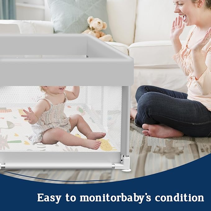 Baby Playpen with Mat, 50x50 inch Playpen for Babies and Toddlers with Mat, Baby Playard Safety Fence Active Center for Indoor