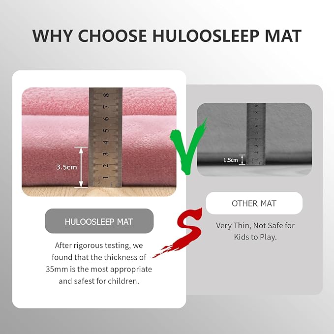 Baby Play Mat for Floor,1.3" Thick Memory foam Tummy Time Mat,Soft Coral Velvet Nursery Rug,Extra Large Non Slip for Crawling,Toddlers,Infants,kids,Yoga&Tatami Style for Living Room(Pink)