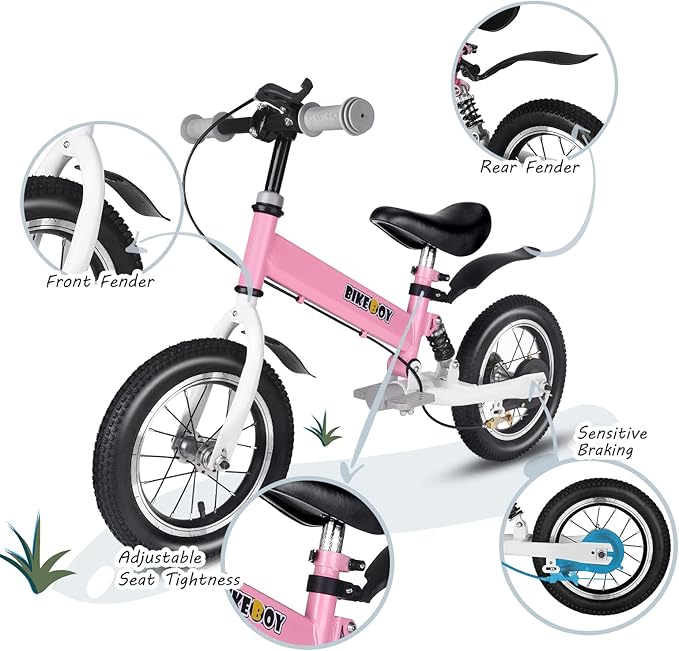Balance Bike 2 in 1,The Dual Use of a Kids Balance Bike and Kids Bike,12 14 Inches for 2-6 Years Old,with Shock Absorbers, Fenders, Pedals, Auxiliary Wheels