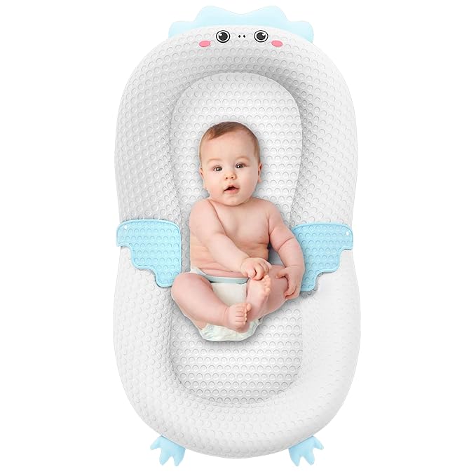 Baby Lounger for Newborn & Infant – Penguin Cozy | Quilted-Padding Center, Adjustable Safety Strap, 100% Cotton Cover, Washable Portable Infant Support Cushion by Sprinta