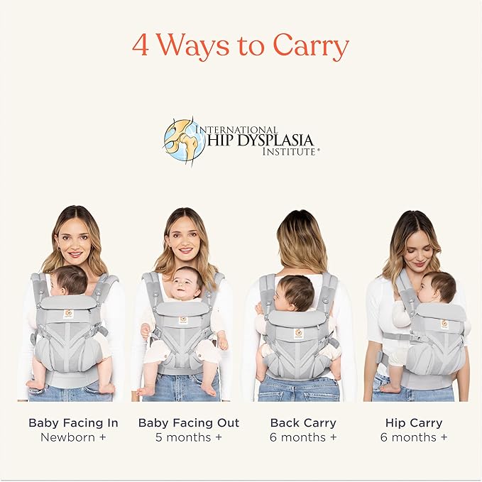 Ergobaby Omni Classic Baby Carrier Newborn to Toddler - Breathable Baby Carriers for Summer - All-Position Carrier with Lumbar Support (7-45 Pounds), Mesh, Oxford Blue