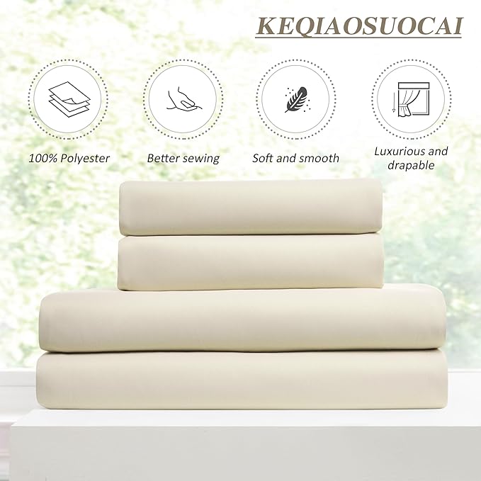 KEQIAOSUOCAI Beige Color Pinch Pleated Curtains Soft Cream,Fancy 90 Inch Curtains for Living Room,40X90 Polyester Blackout Elegant Drapes 90 inches Long with Hooks