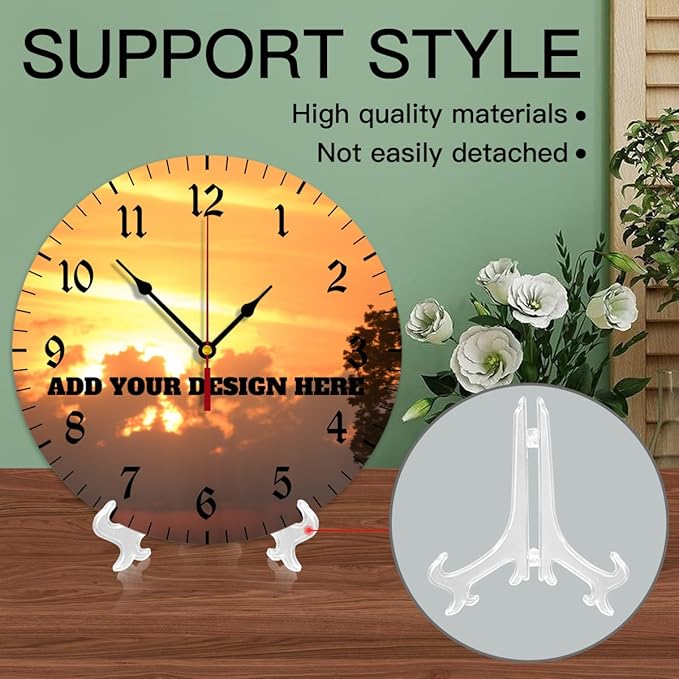 Generic Custom Wall Clock Personalized Clocks with Photo Text Logo Silent Non Ticking Round Decoration for Kitchen Creative, 10inch-25cm
