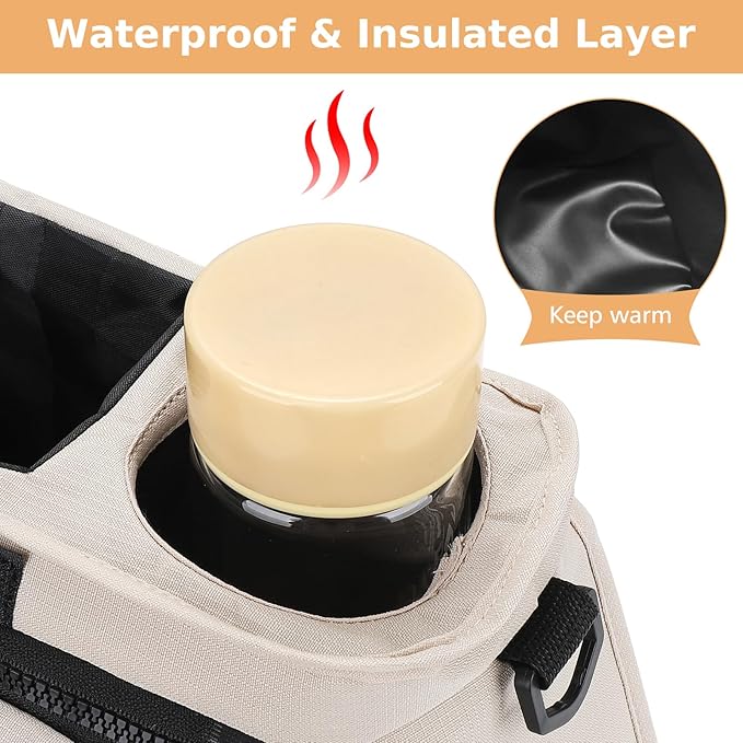 Accmor Universal Stroller Organizer with Insulated Cup Holder Detachable Phone Bag and Shoulder Strap,Stroller Bag Caddy Organizer Fits for Uppababy, Baby Jogger, Britax Strollers