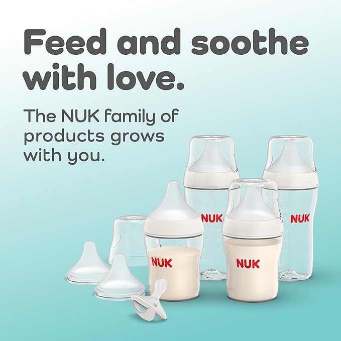 NUK Perfect Match 2-in-1 Natural and Anti-Colic Bottle with Slow Flow, Wide, Adaptable Nipple, 5oz., 2 Pack